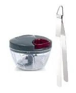 Blue Wonder Vegetables Plastic Dori Chopper With Stainless Steel Rice Panja Spoons and (Multicolour, Pack of 2)