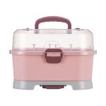 Adore Basics Avalanche 2 in 1 Baby Bottle Drying Rack & Storage Box with Lid & Handle Portable - Pink