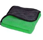 Double Sided colour Microfiber Cloth for Car Cleaning, Home, and kitchen any use Microfiber Towel 750 GSM 40X40cms 750GSM Green. SS3