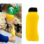SIMXEN 3 in 1 Silicone Cleaning Brush Kitchen Sponge Dish-Washing Brush Scraper for Kitchen and Bathroom Cleaning Brush