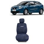 Kingsway Towel Fabric Car Seat Covers for Maruti Suzuki Baleno, 2015 - 2018 Model, Material: 100% Cotton, Color : Grey, Complete Set of All Seats (Car Specific Front + Rear Seat Covers)