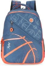 Skybags Riddle | 30L | School Backpack with Rain Cover | Polyester | Blue Orange