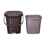 MGHY Mikado Waste Paper Bin for Home & Office No. 118_ Big_Brown, Set Of 2