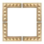 Kesar Zems Gold Brass Corner L Shape Strip with 9 Mini Pyramids Strip (Pack Of 4)