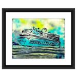 SHSWorks Digital Reprint | Fengshui Sailing Ship | Framed Vastu Wall Art Canvas Painting | Signed by Artist | Copyright Protected Artwork | Multicolour 25x29 Inch