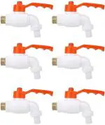 LIVEFAST TGT-06 PVC Heavy Duty Bib Cock Tap for Bathroom, Kitchen & Garden Pack of 6 Bib Tap Faucet (Wall Concealed Installation Type)