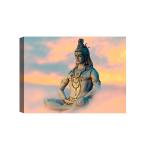 SHASWAT ART Lord Shiva-mahadev-Sankar Canvas Painting with Wooden Box Frame for Living Room, Bed Room, Office, Hotels (46cm x 61cm)