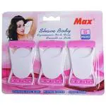 MAPPERZ Disposable MAX Body & Bikini Shaving Razor for Women Platinum Blade (6 Pcs Blade)
