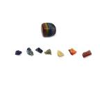 Astroghar Multicolor Seven Chakra Gemstone Crystals Tumble And Mini Chip Crystals Set For Reiki Healing And Grid Making