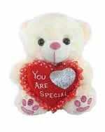 Tickles Plush Adorable Sitting Teddy with Heart Lightweight Stuffed Toy 26 cm 12M and Above