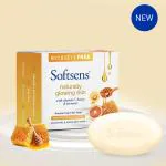 Softsens Naturally Glowing Skin Cream Bar Soap (100G X 3 Soaps)