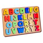 Mini Leaves Multicolor Wood Alphabet Puzzle For Toddlers Chunky Uppercase Letters Abc Puzzles Board (Pieces Of 26)