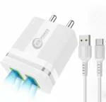 BS power Fast Charger 3.0 A | 16 W Fast Charger, LED Indication, Dual USB Port Adapter with 1 Meter Micro USB Data Cable for All Mobile Phones, Tablets and Gadgets