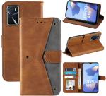 Autofocus Faux Leather Back Case Flip Cover for Oppo A16 with ID Card Slot | Foldable Stand | 2 Card Slot | 1 Cash Slot | Magnetic Closure - Executive Brown, 21125