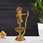 ARTVARKO Religious Brass Dancing Krishna on Kaliya Naag Sheshnag Idol - (15.2 x 10.2 cm)
