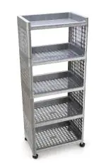 SHRAVI Storage Rack For Office, Living Room, Kitchen, Storage Organizer With Wheels (5 Layer- Grey)