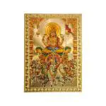 Hawai Surya Dev Adhesive Small Pocket Size Gold Plated Photo for Worship Use 3.5x2.5 inch SFDI361_PKT