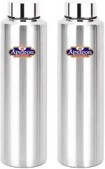 Apeiron Stainless Steel Matt Fridge Water Bottle 1000 ml (Pack Of 2)
