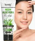 KURAIY 100% Pure NEEM ALOE VERA Facial Cleanser Skin Cleansing Moisturizing Anti Acne Blackhead Remove Skincare Face Wash
