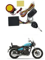 Qiisx Tubeless Motorcycle/Bike Alarm Security System Button Remote Key Anti-Theft Alarm with Dual Remote Control for Royal Enfield Meteor 350