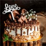 GIGGA Acrylic Material I Love You Cake Topper For Cake Decoration Design 2 (Silver)