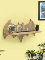 Home Sparkle Light Brown MDF Batman Design Wall Shelf 12 x 5 x 7.6 inch