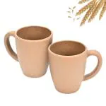 Eha Earth-Friendly Classic Coffee Mug | 300 ml | Made with Rice Husk & Bamboo Fibers | Microwave Safe | for Hot & Cold Coffee, Milk & Tea Cup | Matte Finish Mugs | Tortilla | 2 UnitS