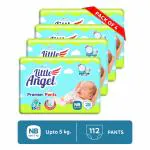 Little Angel Premier Baby Diaper Pants, New Born (28 * 4) - 112 PCS