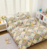 LINEN HEADS 240 TC 100% Pure Cotton Bedsheet for Double Bed King Size, Double Bedsheet with 2 Pillow Covers, Premium Printed Flat Bed Sheet - (90x100) inch Multi