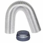 AMPEREUS Premium Aluminium Exhaust Duct Pipe with Cowl Cover for Chimney (Silver, 6 Feet, 6 Inch)