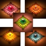 Kayru 3D Reflection Diya Set Festival Diwali Decor Diya Lights for Decoration | Dipawali Diya | Transparent Oil and Water Diya Deepawali Decoration Diya bati Reflection TeaLight Diya(12pc -Multicolor)