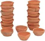 Mkd2 Rise Natural Clay Traditional Diwali Ke Diya | Earthen Clay Diya | Mitti Ka Diya | Diyas for Pooja (Small, Set of 24)