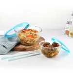 Cello Dishwasher Safe and Easy To Clean Clear Glass Mixing Bowl Set with Lid 31.6 x 17 cm - 500 ml (2 pcs)