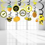 Festiko 80Cm Party Hanging Swirl Decorations, Party Swirl Decorations, Hanging Swirl For Ceiling Decorations For Birthday Decoration (Honey Bee Swirls) 10 Pcs