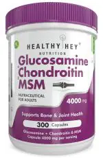 Healthyhey Nutrition Double Strength Glucosamine Chondroitin And Msm For Cartilage; Joint And Bone 300 Capsules (Set Of 300)