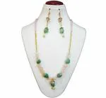 JAYA VISION ENTERPRISES Gemstone Green Aventurine Tumble & Rose quartz Beads Necklace