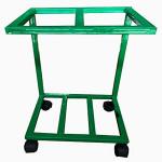 HIMAJI Single UPS Inverter Battery Trolly Stand for Home Flat and Tubular Battery Twin Caster Strong Wheel (3KG Metal 1Inch Pipe)