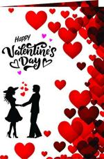 Askprints Metallic Valentine Day Greating Card (Pack of 1)