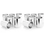 (Pack of 12) Stainless Steel Water/ Juice and Drinking Glasses Set Glass Set (350 ml, Steel)