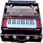 MAYAMUSICALS 9 Scale Changer (with Coupler) Box Harmonium with 3 set of Reeds 3.75 Octave Hand Pumped Harmonium (Seven Fold Bellow, Bass Reed)