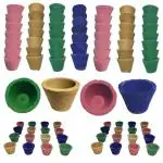 Gaumayam Empty Coloured Cups Herbal Dhuni Cups Suitable for Natural Your Choice Filling as Sambrani/Loban/Guggal/Camphor/Hawan samagri mega 3 Month Pack -180 pcs natural herbs (180)