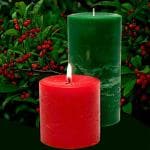 Sapi’S Red, Green Wax Smooth Scented Pillar Candle (Set Of 2)