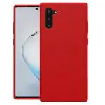 LIRAMARK Liquid Silicone Soft Back Cover Case for Samsung Galaxy Note 10 (Red)