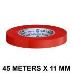 VCR RED Strong Acrylic Transparent Adhesive - Double Sided Heat Resistant - (Polyester Tape) - 45 Meters in Length - 11mm Width - 1 Roll Per Pack