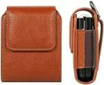 Miracase Feastind Brown Faux Leather Magnetic Holster Belt Clip Case for Samsung Galaxy Z Flip 3 5G (10.7 x 8.4 x 2.5 cm)