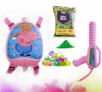 CraftVatika Holi Water Pichkari with Holi Colour and 100 Pcs Water Balloons Combo Pack