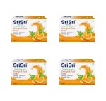 Sri Sri Tattva Orange & Tulasi Soap - Cleanses,Freshens & Detoxifies Body, 100g | Pack of 4
