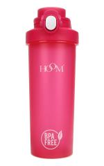 HOOM BPA Free Gym Shaker Bottle with Push Button Opening and Locking Mechanism, 100% Leak Proof and BPA Free, Pink 750 ml