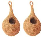 ZENRISE coir bird nest for balcony and pet birds , Beige, Set of 2