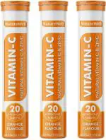 Naturewell Effervescent Tablet Vitamin C 1000Mg Fizz Tablet, 20 Tablets Each (Pack Of 3)